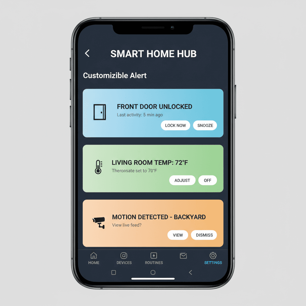 Custom alert settings on mobile device