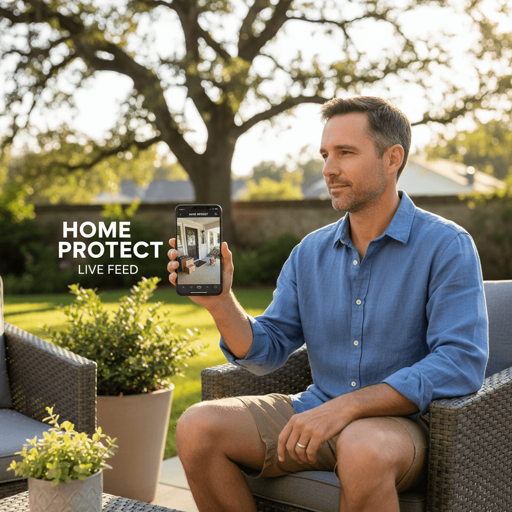 Seasonal resident monitoring home remotely on smartphone