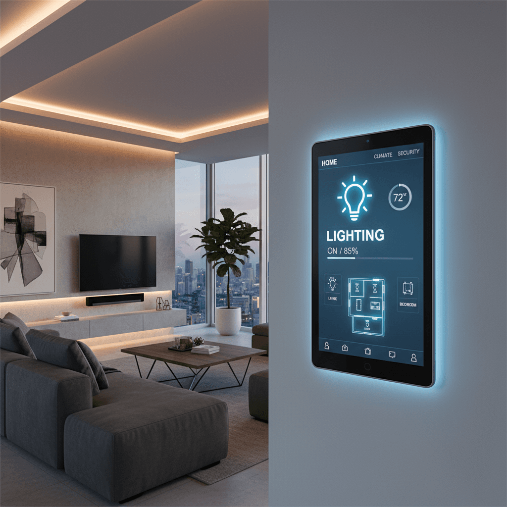 Modern smart home setup with integrated automation systems