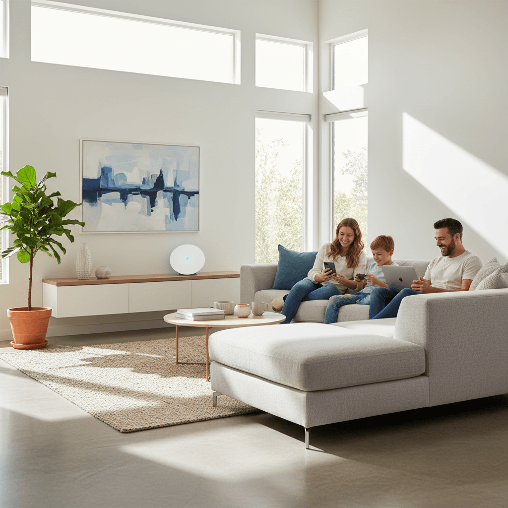 Modern home with seamless Wi-Fi connectivity