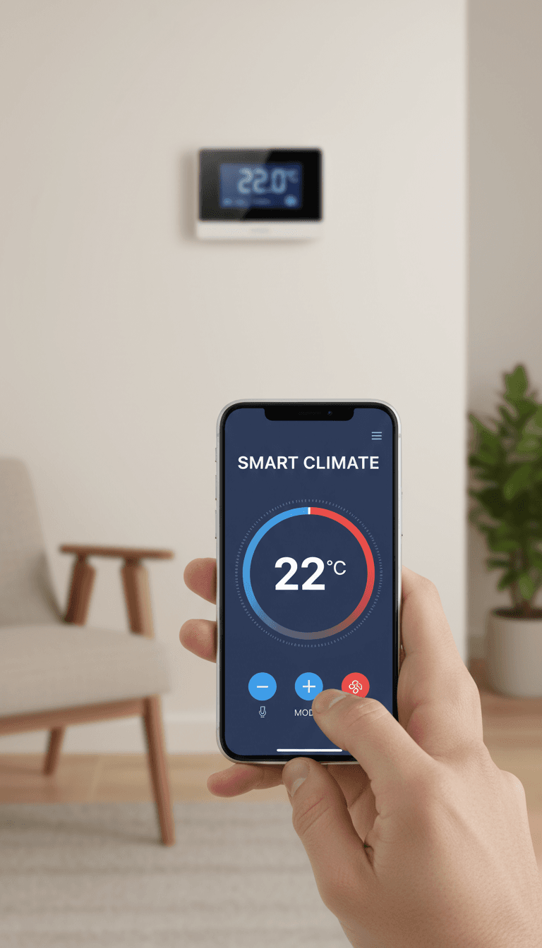 Remote temperature control via mobile app